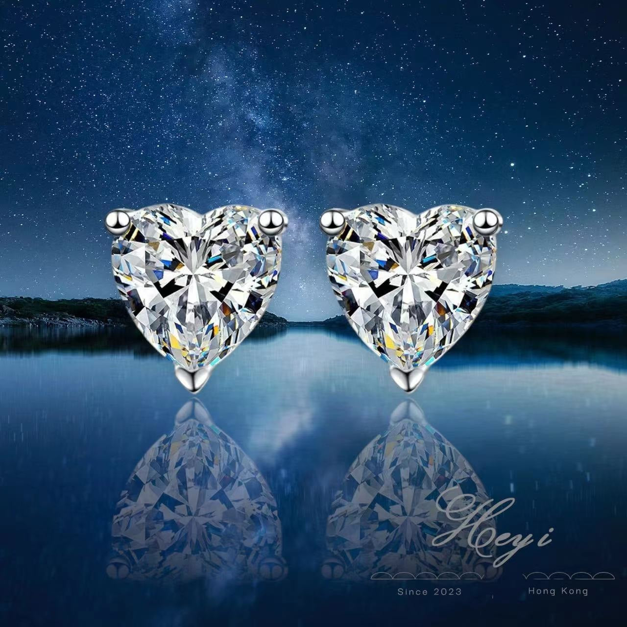 Moissanite Earrings- 1 Carat (HartHK#52)