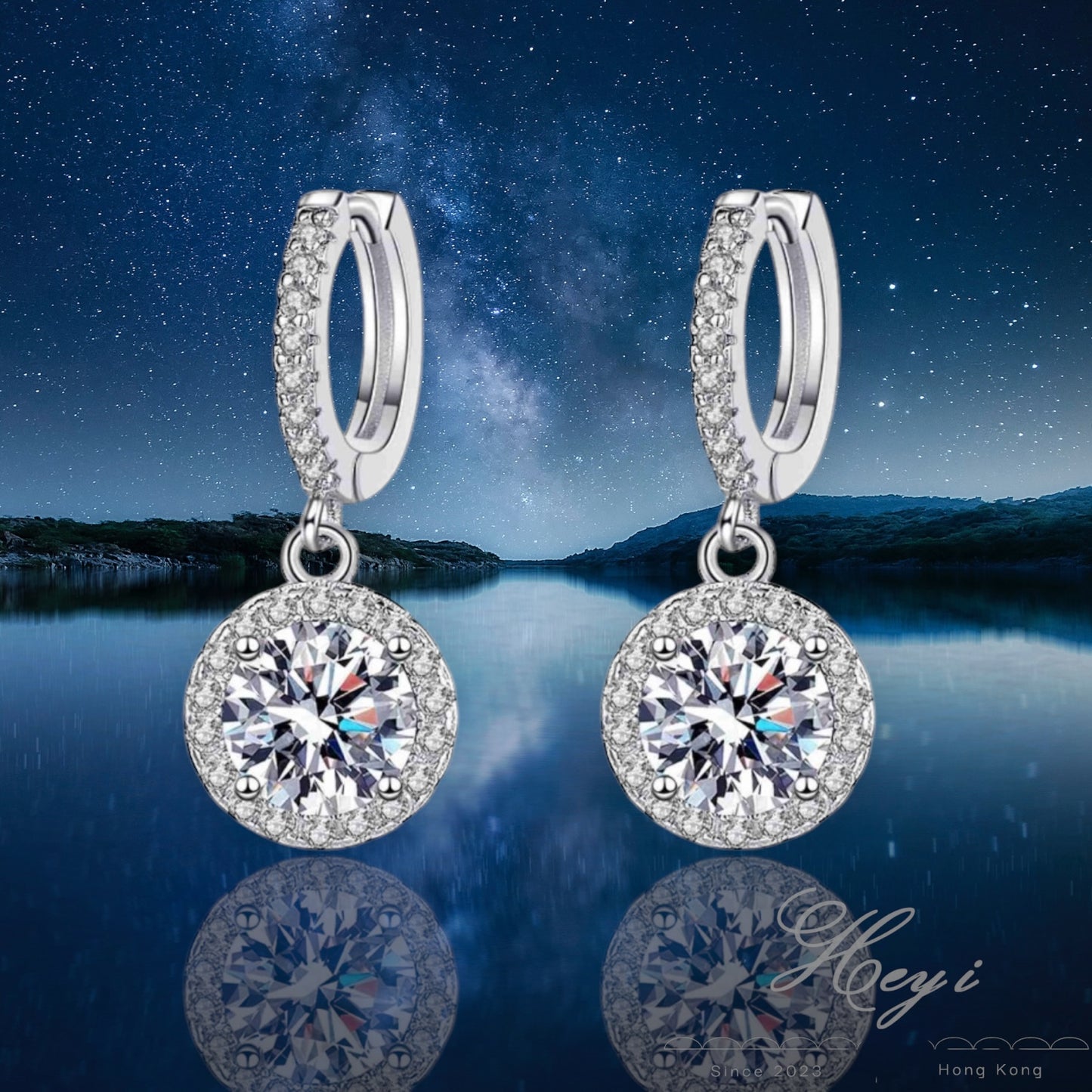 Moissanite Earrings- 1 , 2 & 3 Carat (FaithHK#74)