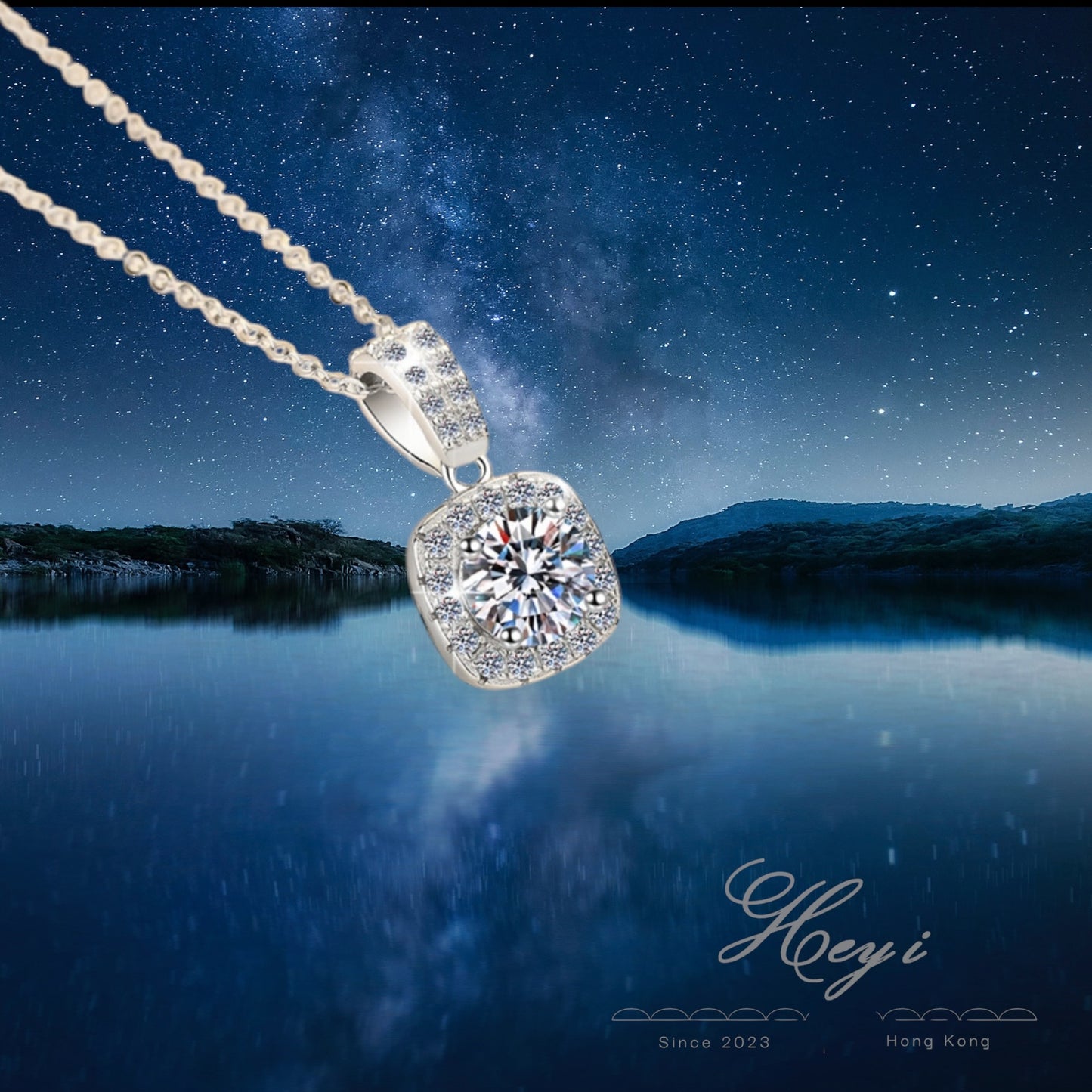 Moissanite Necklace 1 Carat (FaithHK#4)