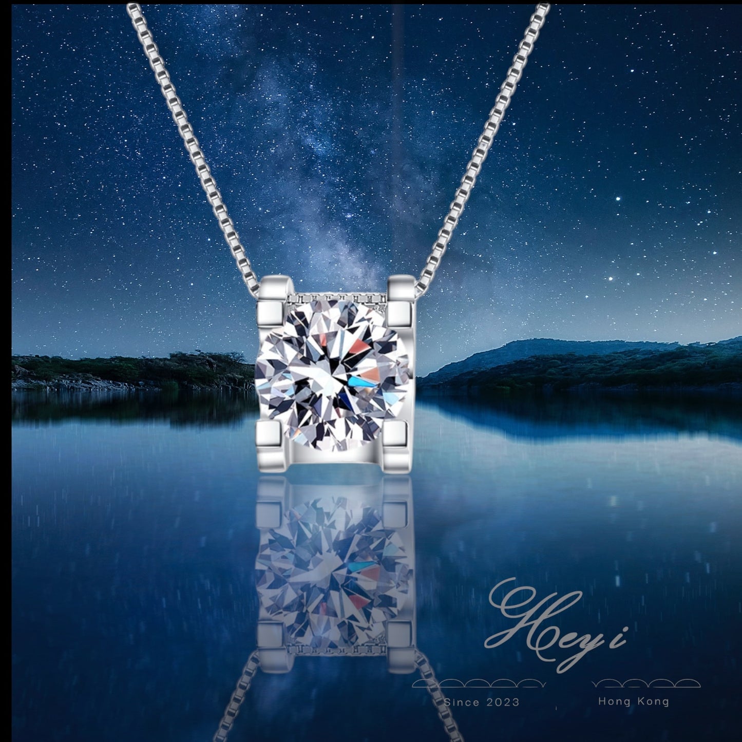 Moissanite Necklace - 1 & 2 Carat (FaithHK#2)