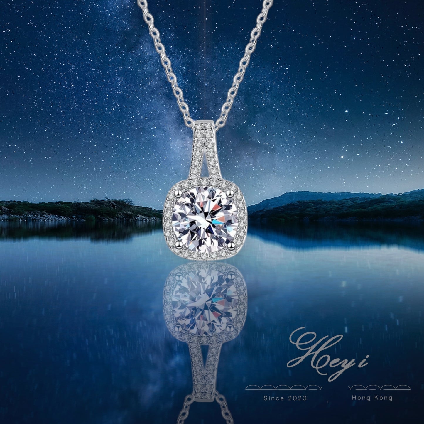 Moissanite Necklace - 1 & 2 Carat (FaithHK#13)