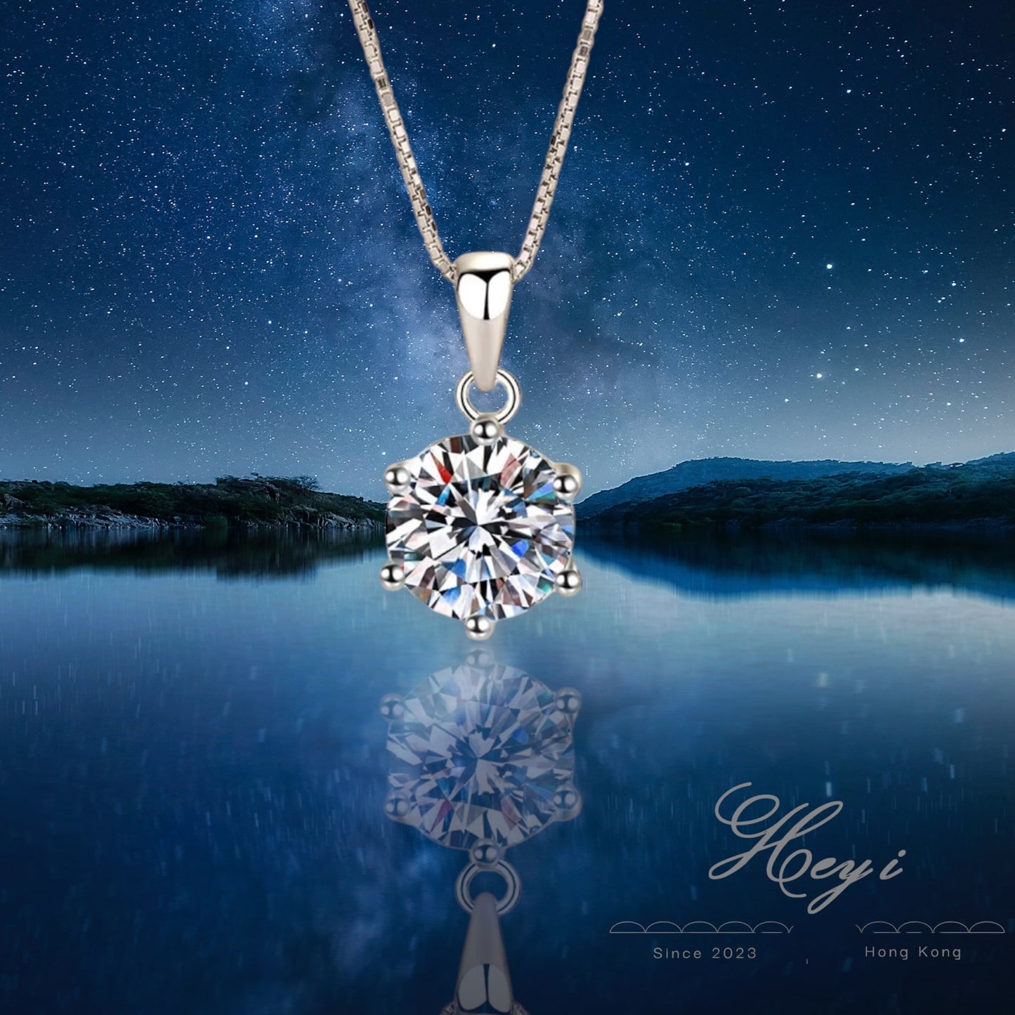 Moissanite Necklace - 1 ,2,3 & 5 Carat (FaithHK#46)