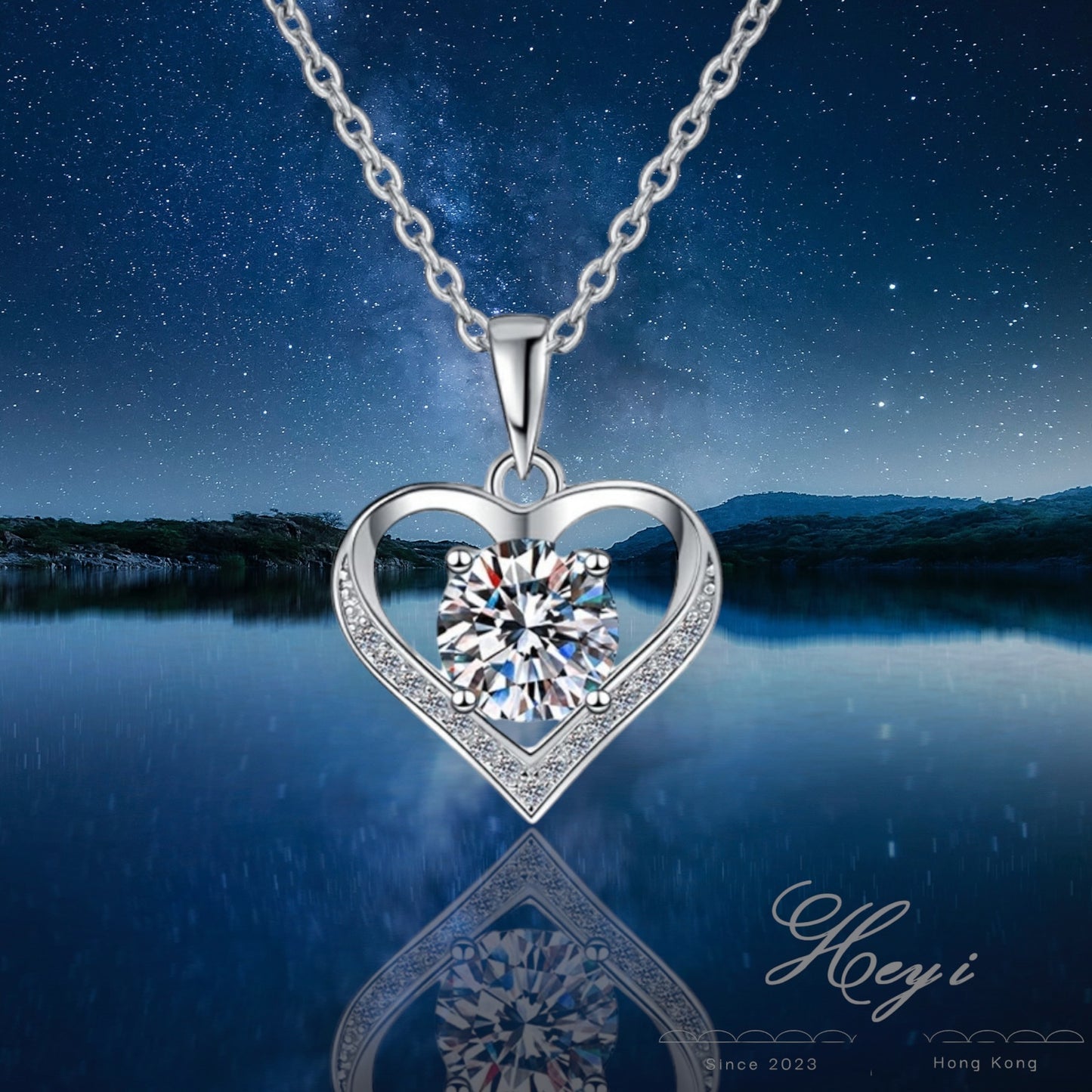 Moissanite Necklace - 1 Carat (HartHK#24)