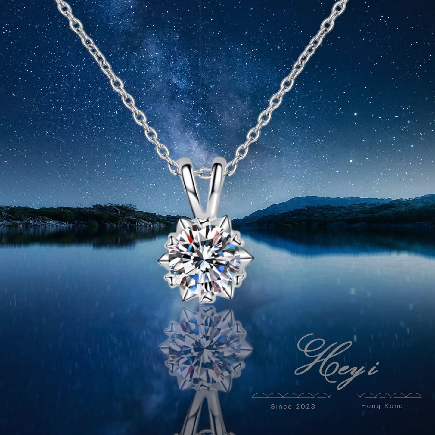 Moissanite Necklace - 1 , 2 & 3 Carat (FaithHK#74)