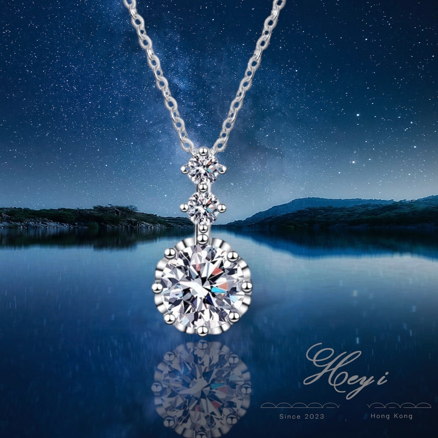 Moissanite Necklace - 1 Carat (FaithHK#9)