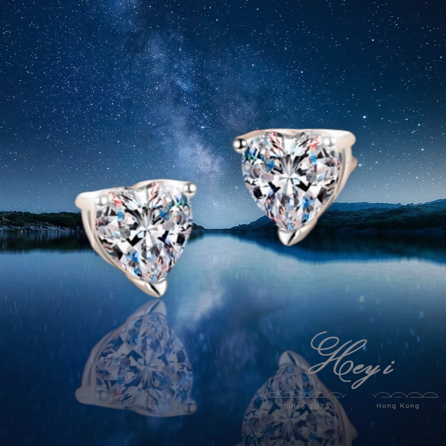Moissanite Earrings- 1 Carat (HartHK#52)