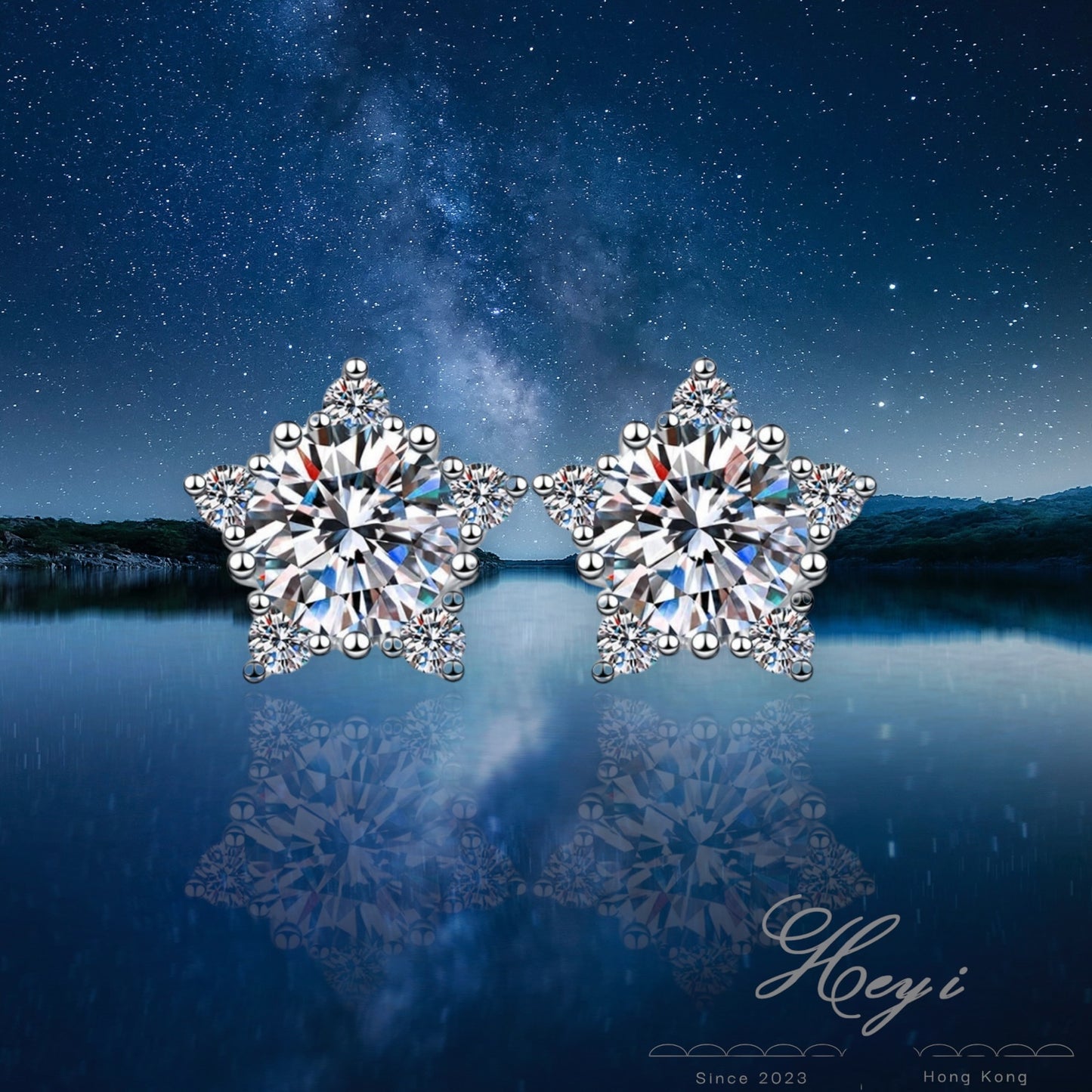 Moissanite Earrings- 1 Carat (HartHK#52)