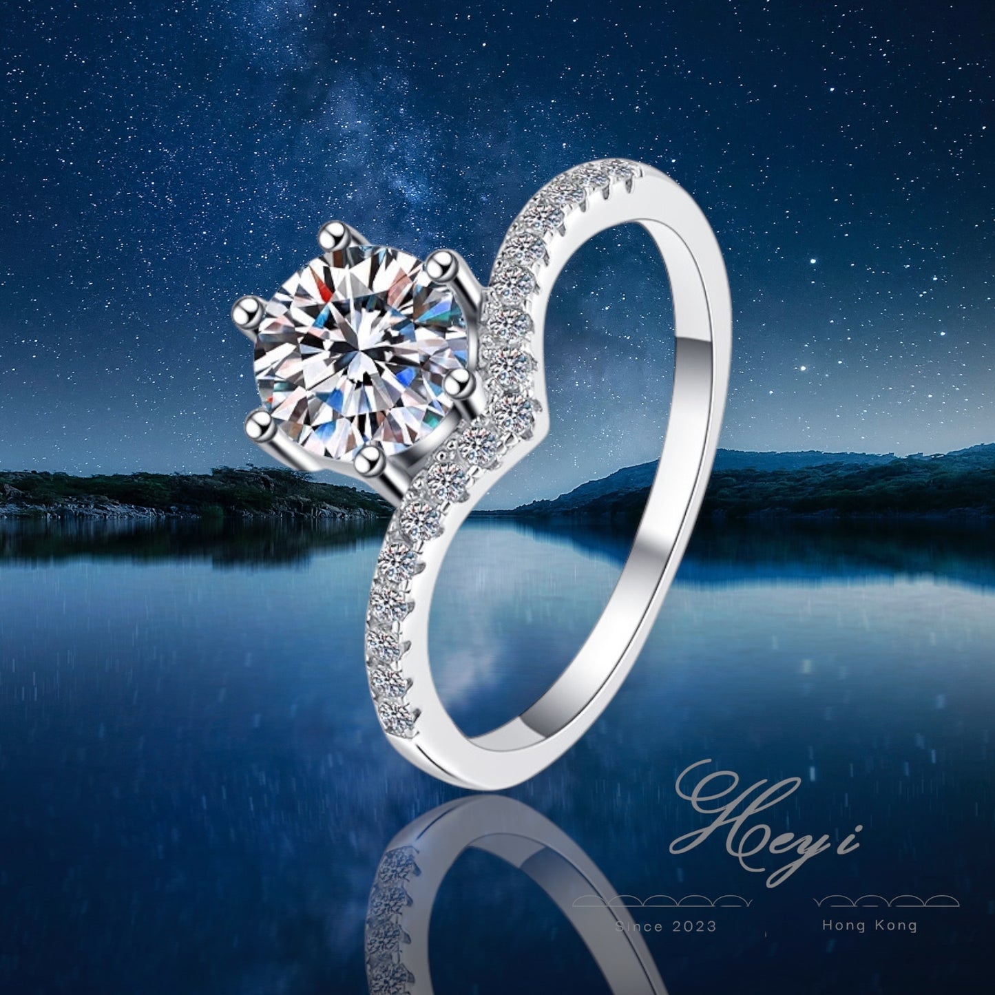 Moissanite Ring 1 Carat