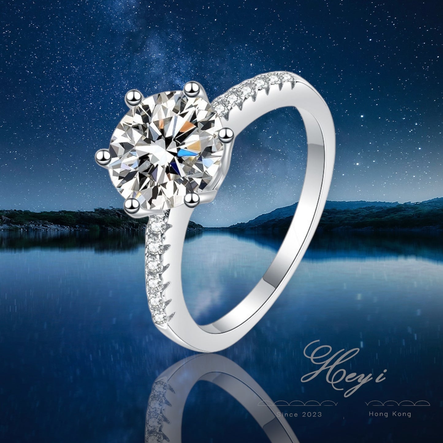 Moissanite Ring 5 Carat