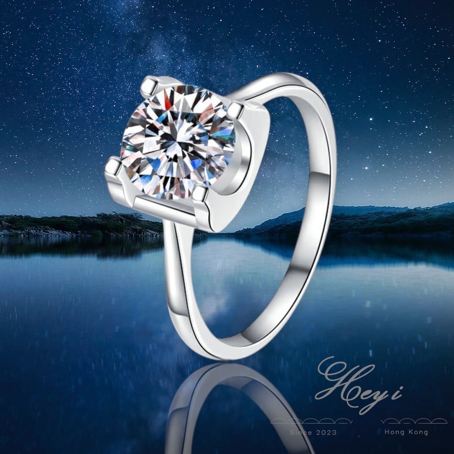 Moissanite Ring 1,2 & 3 Carat